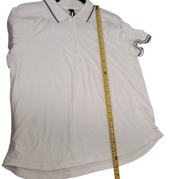 Mondetta Women's Active 1/4-Zip Short Sleeve Mesh Polo Shirt White Size Large - Picture 9 of 9